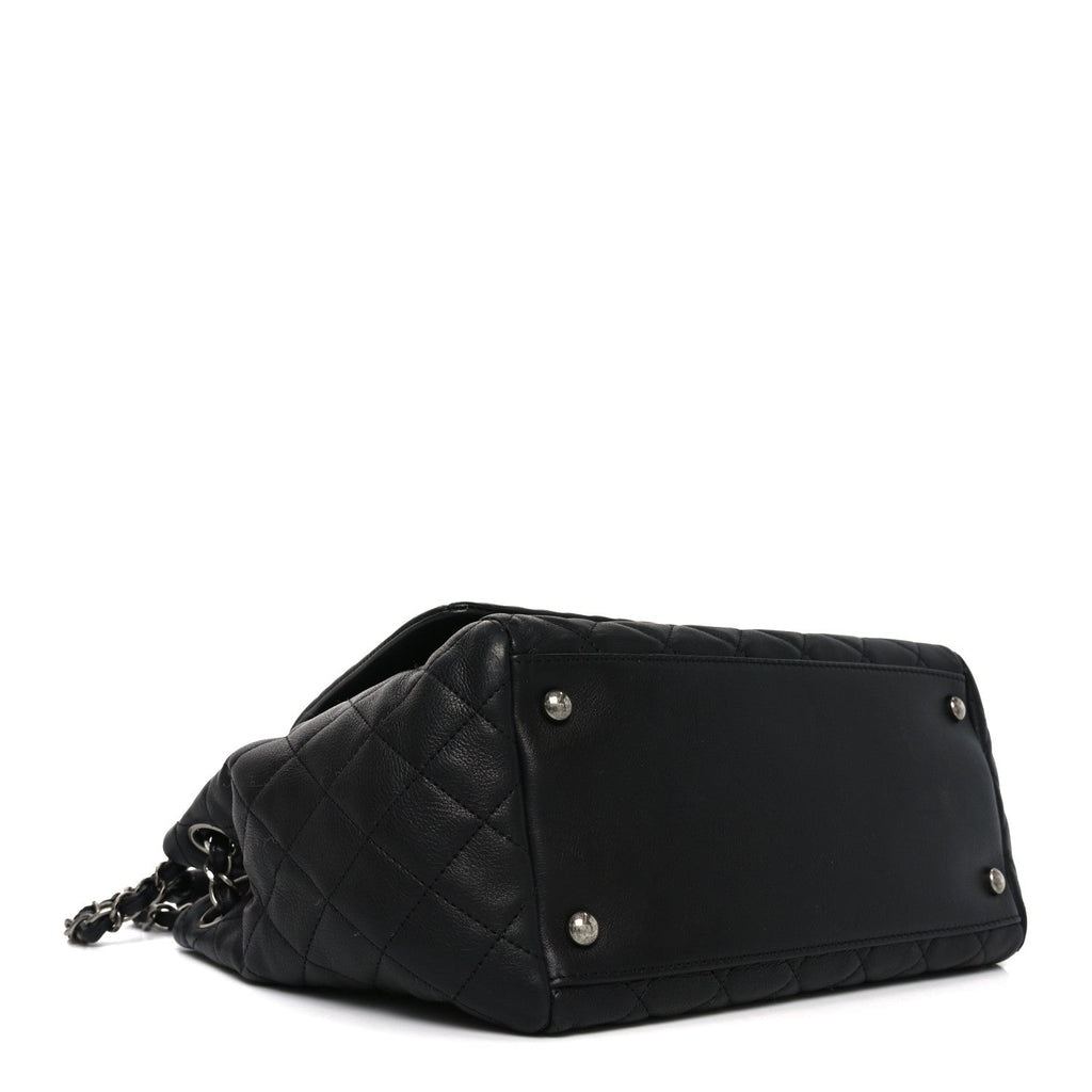 Calfskin Quilted Istanbul Accordion Flap Black