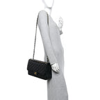 Caviar Quilted Jumbo Double Flap Black