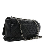 Lambskin Quilted Jumbo Coco Rain Flap Black