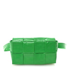 Paper Calfskin Intreccio Cassette Belt Bag Parakeet