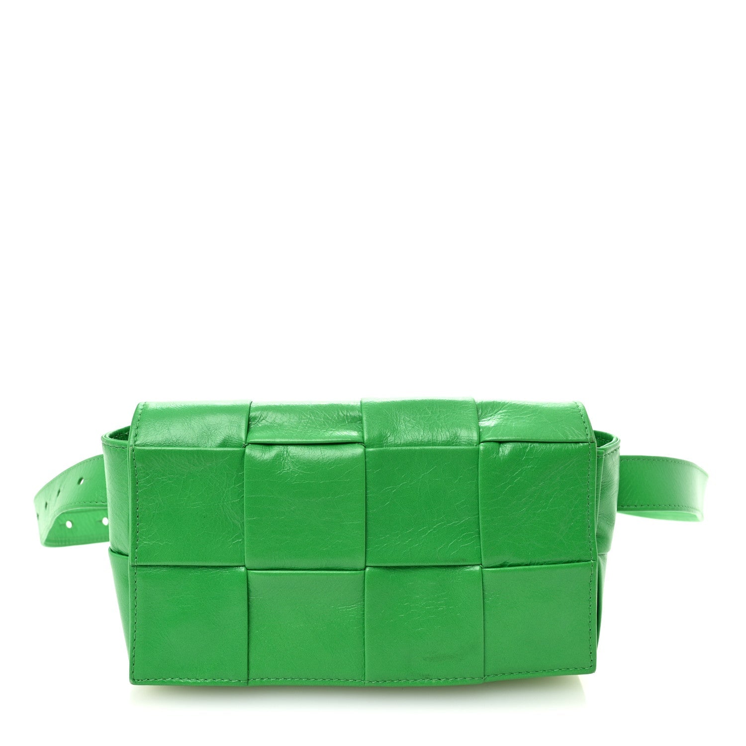 Paper Calfskin Intreccio Cassette Belt Bag Parakeet