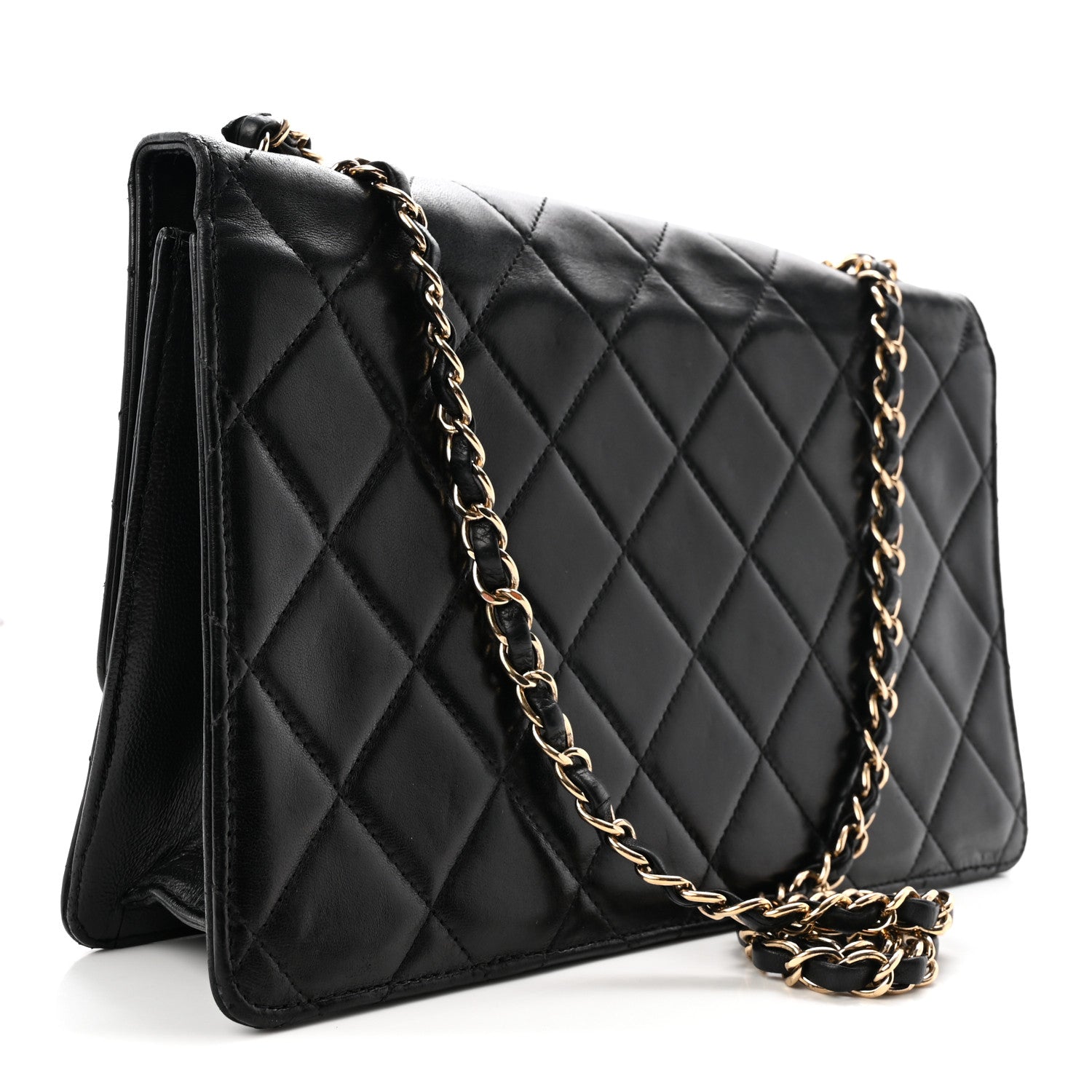 Lambskin Quilted Large Golden Class Flap Black