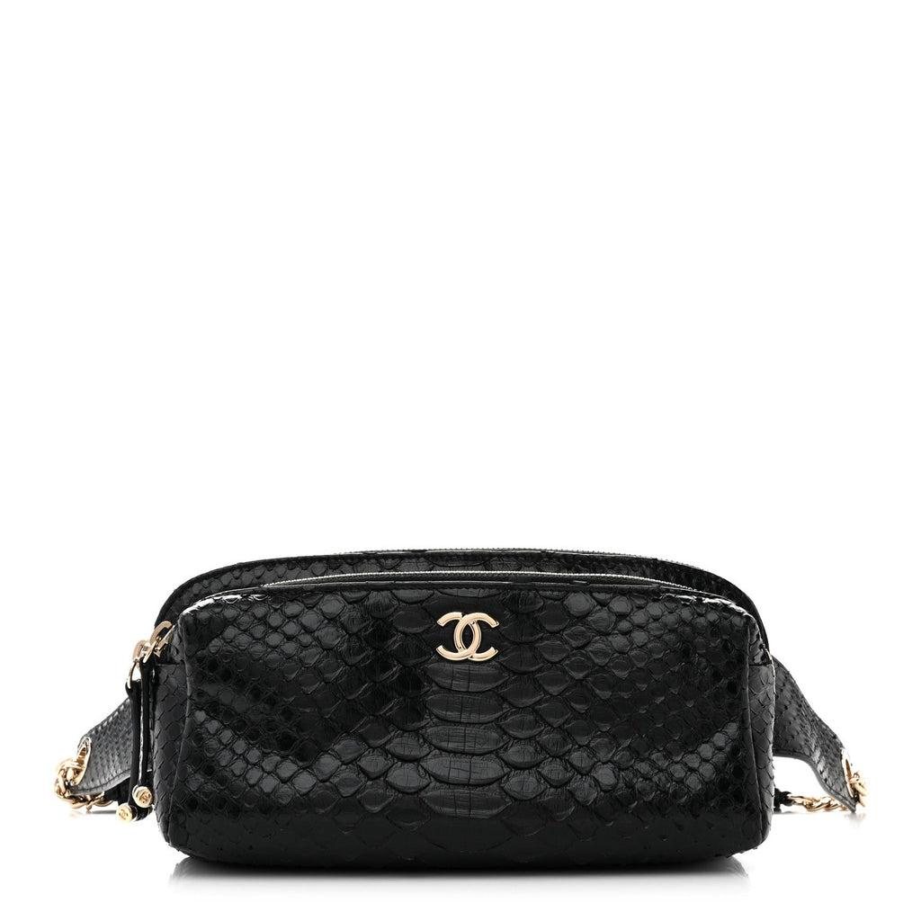Snakeskin Waist Bag Black