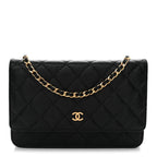 Caviar Quilted Wallet On Chain WOC Black