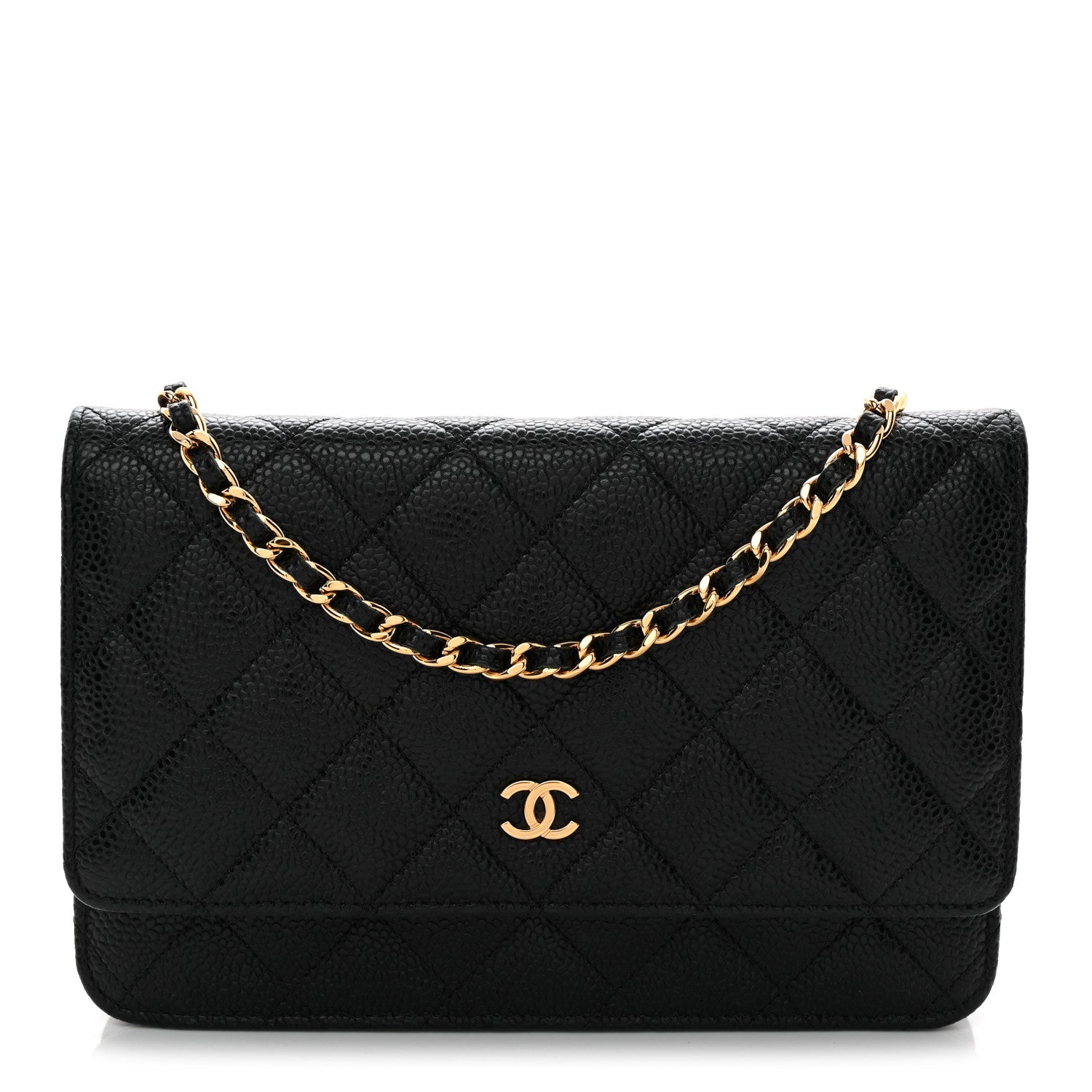 Caviar Quilted Wallet On Chain WOC Black