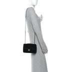 Sequin Quilted Small Single Flap Black