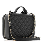 Caviar Quilted Medium CC Filigree Vanity Case Black