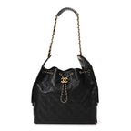 Caviar Quilted Medium Chanel 25 Handbag Black