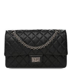 Aged Calfskin Quilted 2.55 Reissue 225 Flap  Black