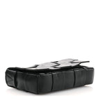 Paper Calfskin Maxi Intrecciato Small Cassette Crossbody Bag Black
