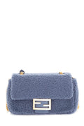 Fendi Blue Shearling Midi Cross-Body