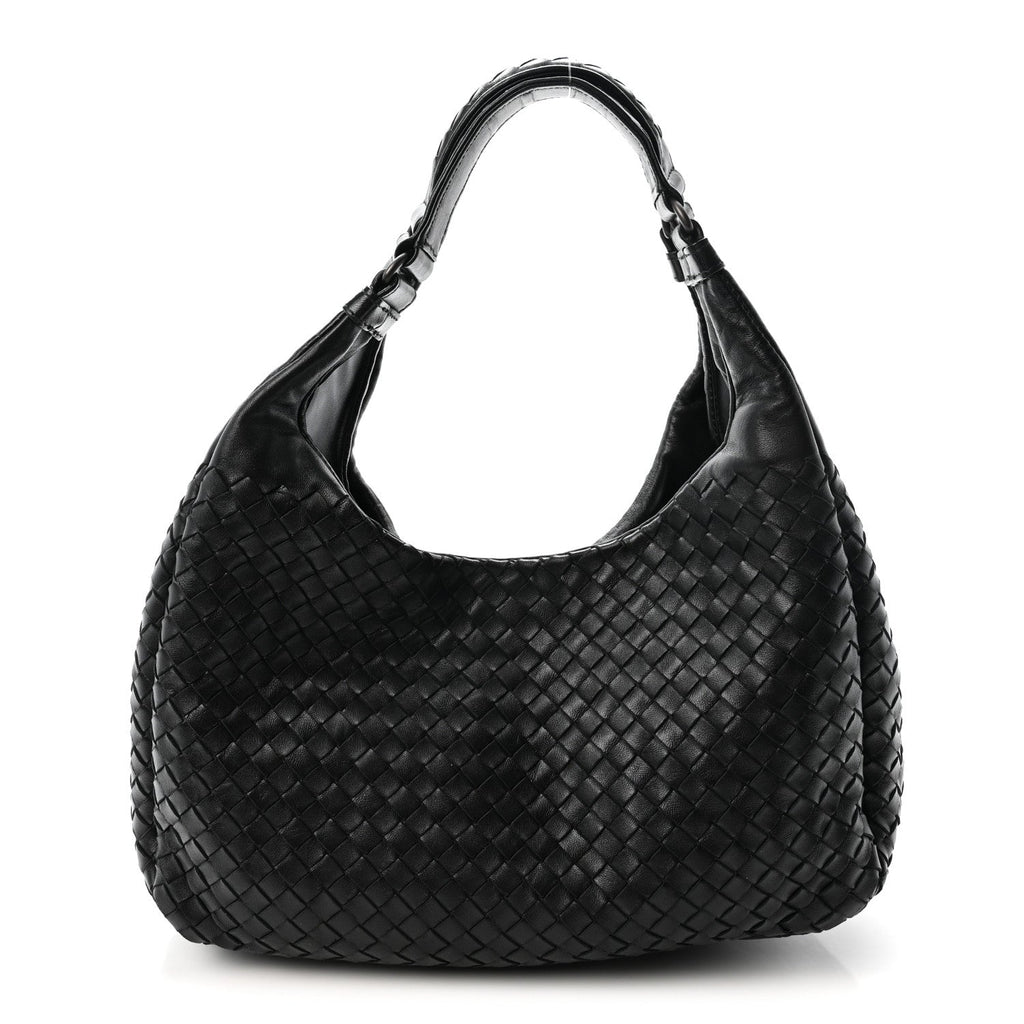 Nappa Intrecciato Medium Campana Shoulder Bag Black