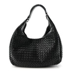 Nappa Intrecciato Medium Campana Shoulder Bag Black
