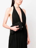 Venus La Grande Black crystal clutch