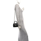 Caviar Quilted Coco Handle Clutch With Chain Black