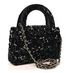 Sequin Nano Kelly Shopper Black