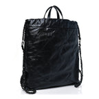 Shiny Calfskin Quilted Chanel 22 Backpack So Black