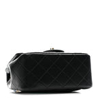 Lambskin Quilted Mini Square Flap Black