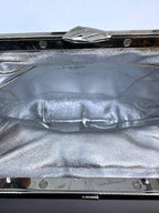 CARTIER Black Leather Snakeskin Evening Bag