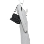 Calfskin Quilted Large Hamptons Flap Black