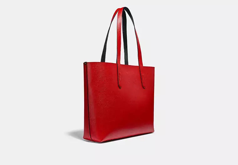 Coach Disney Mickey Mouse X Keith Haring Highline Tote Bag Leather Handbag Red NEW