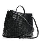 Nappa Intrecciato Medium Andiamo Shoulder Bag Black