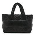 Lambskin Quilted Medium Coco Cocoon Reversible Tote Black