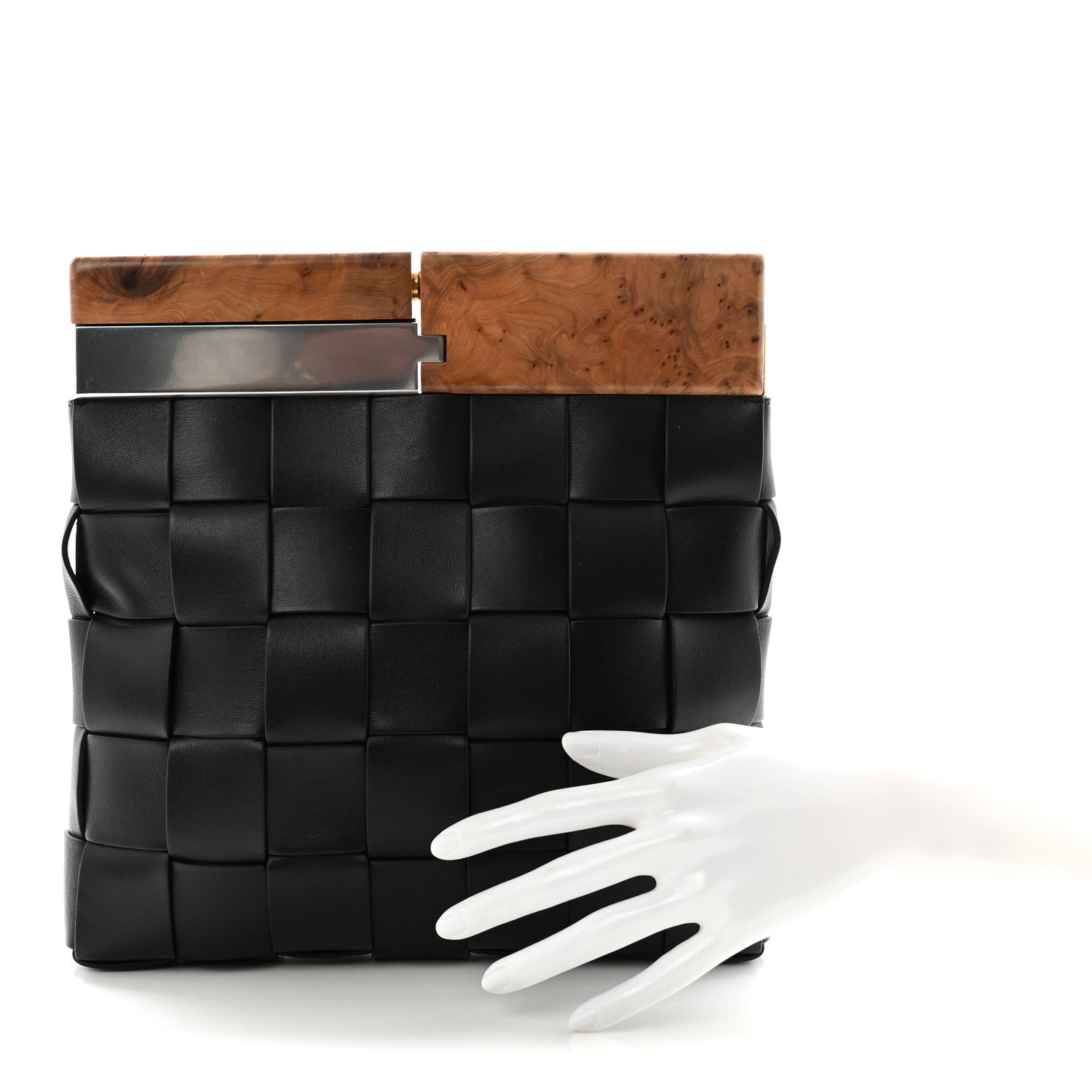 Nappa Intrecciato The Snap Clutch Black