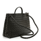 Nappa Intrecciato Medium Andiamo Shoulder Bag Kaki