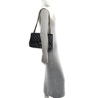 Lambskin Quilted Jumbo Double Flap Black
