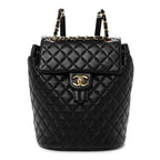 Lambskin Quilted Small Urban Spirit Backpack Black