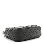 Grained Calfskin Intrecciato Medium Camera Bag Dark Green