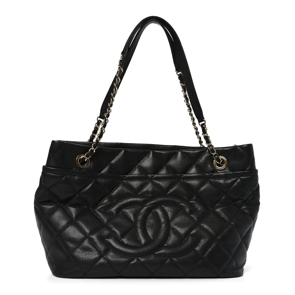 Caviar Quilted CC Timeless Soft Tote Black
