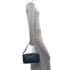 Grained Calfskin Maxi Intrecciato Brick Cassette Bag Deep Blue