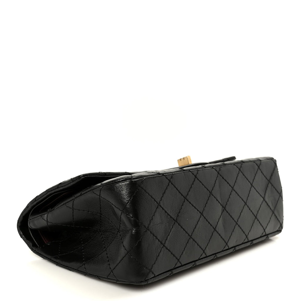 Aged Calfskin Quilted 2.55 Reissue 225 Flap Black