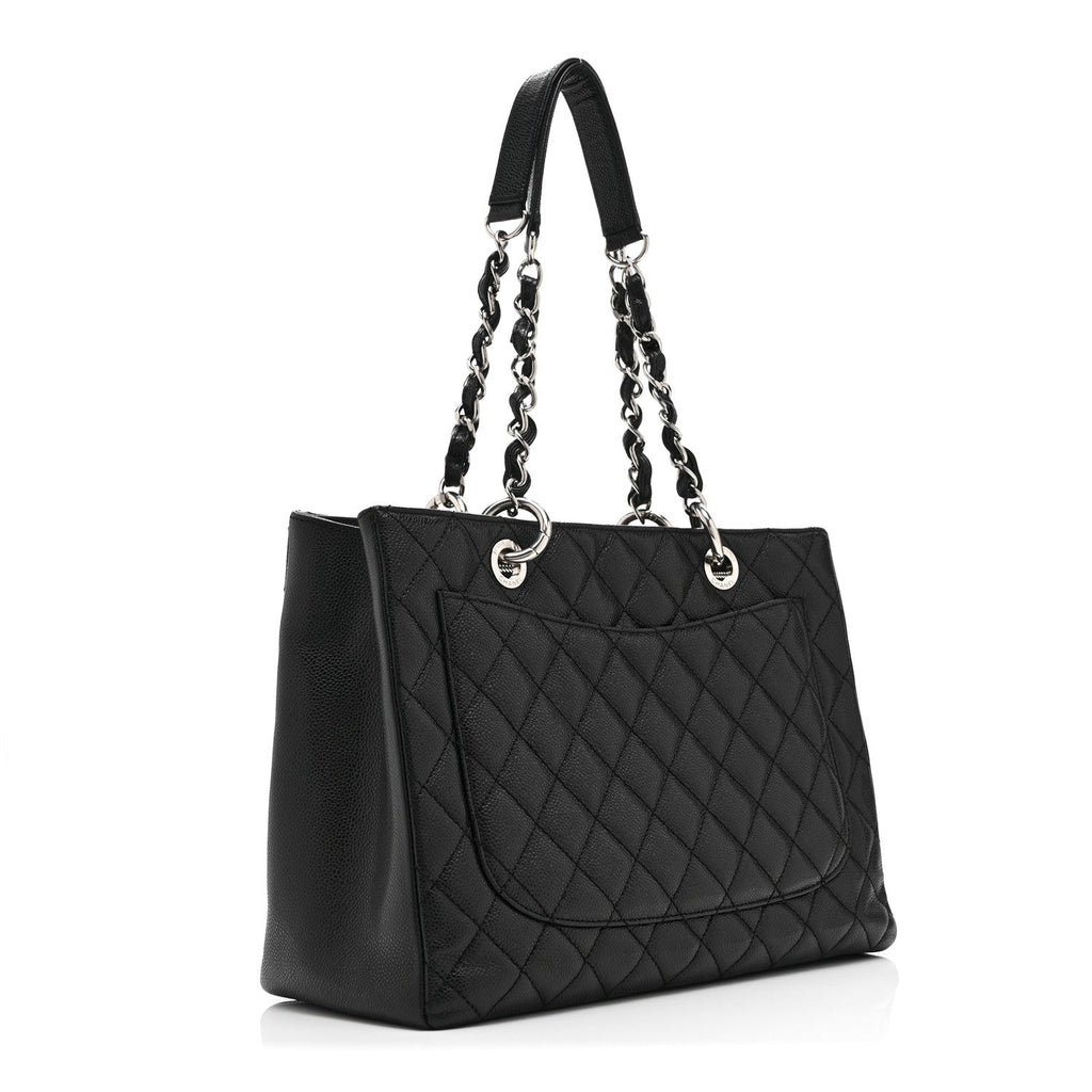 Caviar Quilted Grand Shopping Tote GST Black