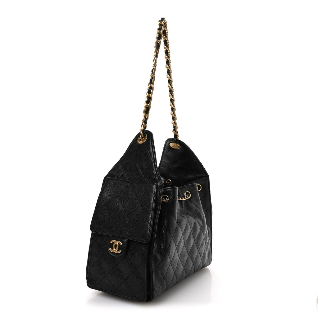 Caviar Quilted Small Chanel 25 Handbag Black