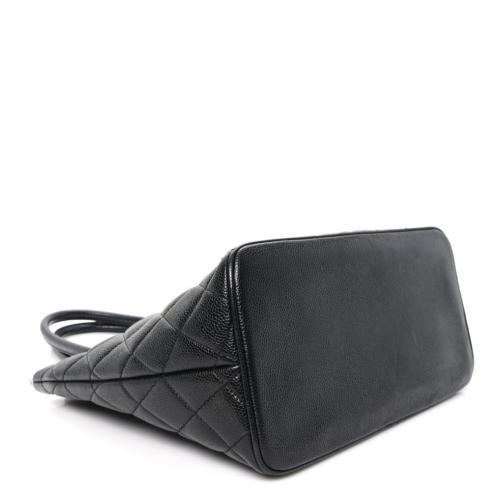 Caviar Quilted Medallion Tote Black