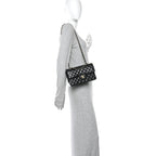Caviar Quilted Small Double Flap Black