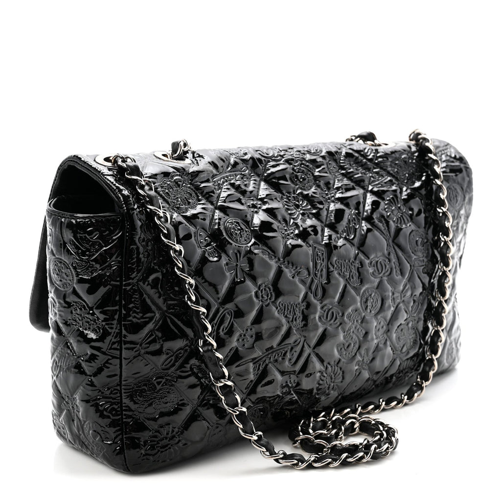 Patent Large Lucky Symbols Flap Black