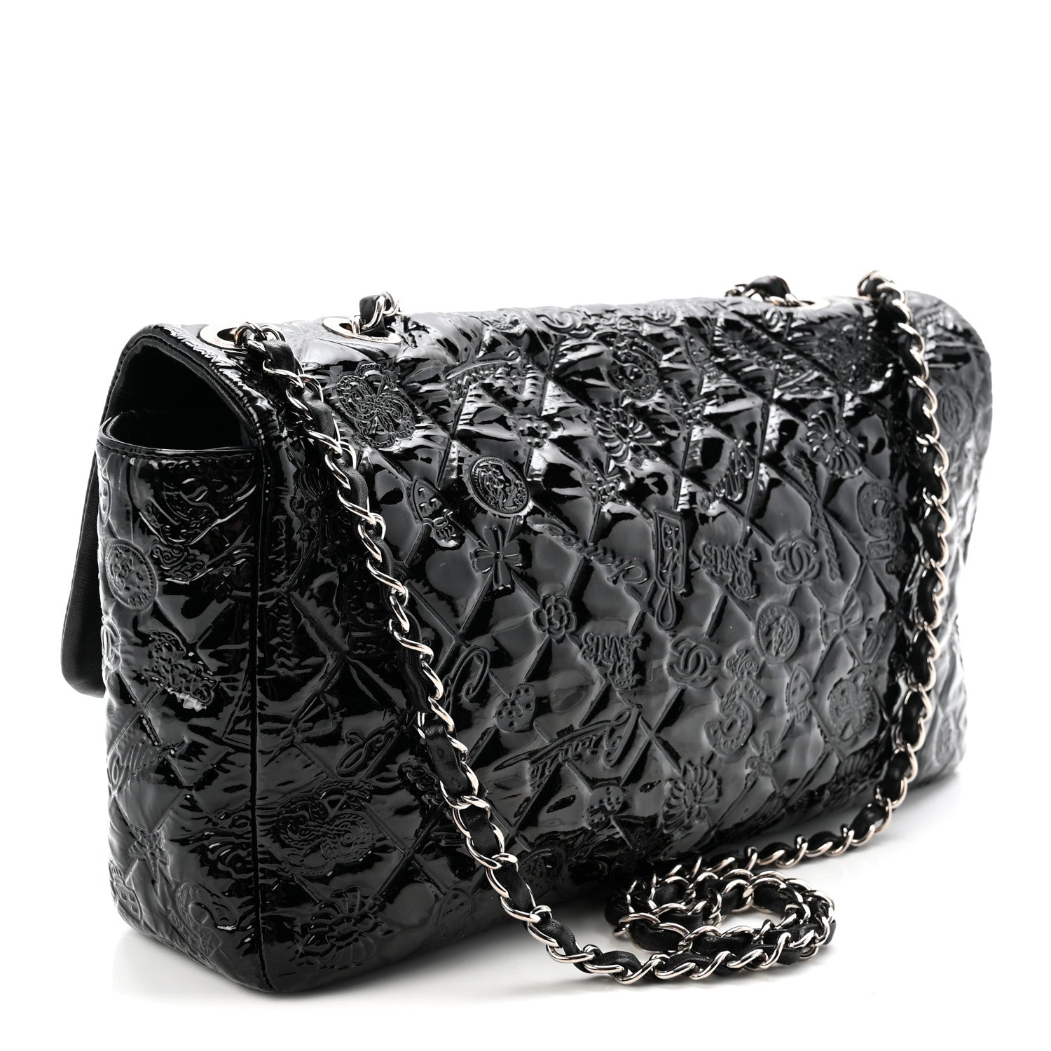 Patent Large Lucky Symbols Flap Black