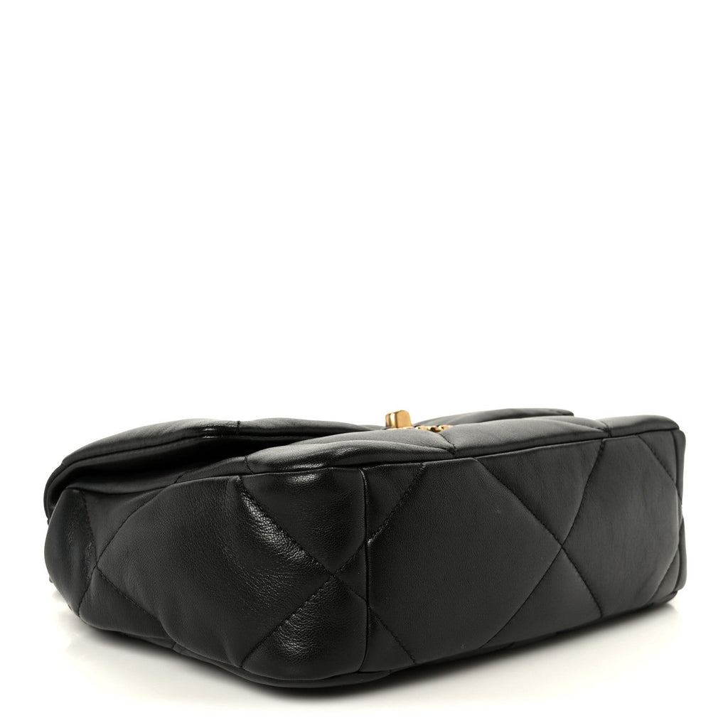 Lambskin Quilted Medium Chanel 19 Flap Black