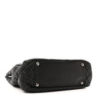 Caviar Quilted Shopping Tote Black