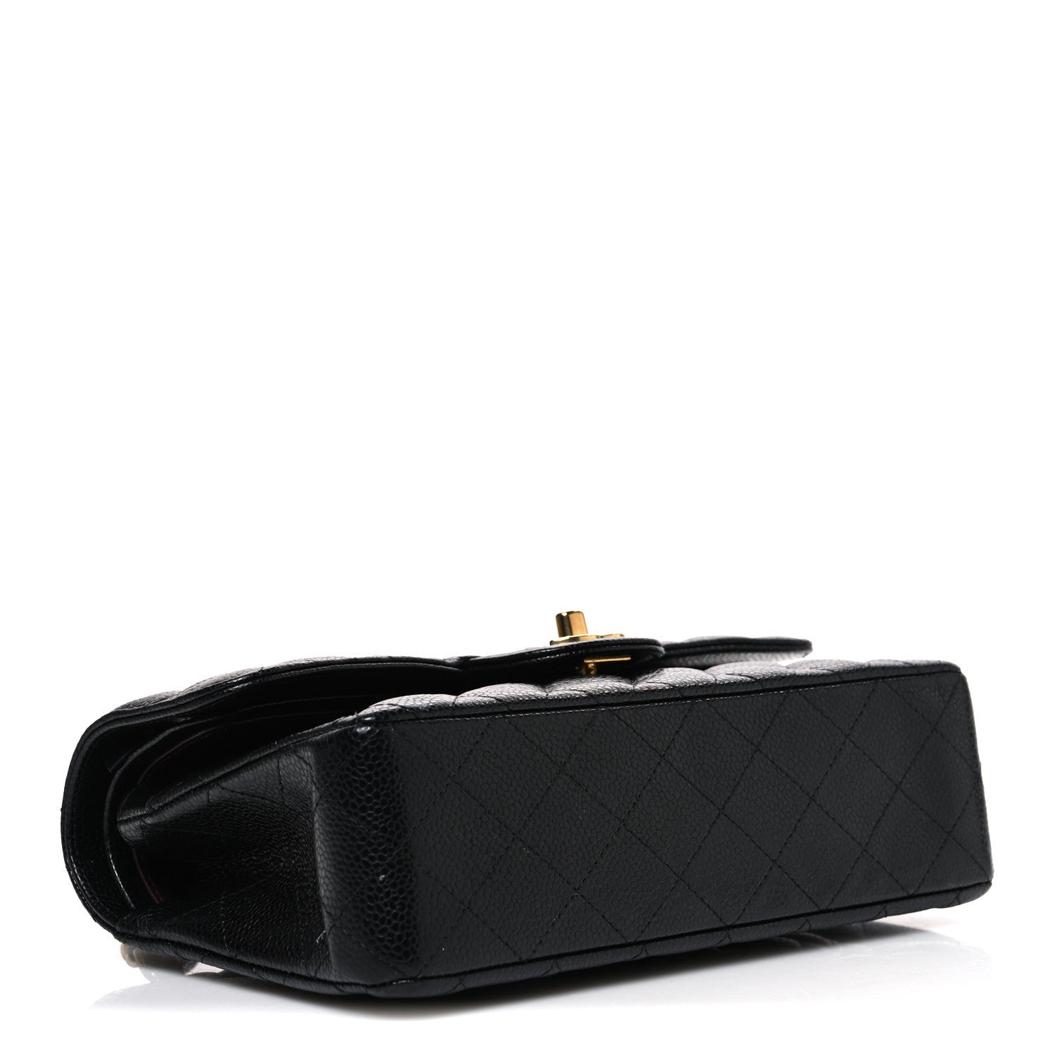 Caviar Quilted Small Double Flap Black