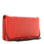 Nappa Intrecciato Continental Wallet on Chain Red