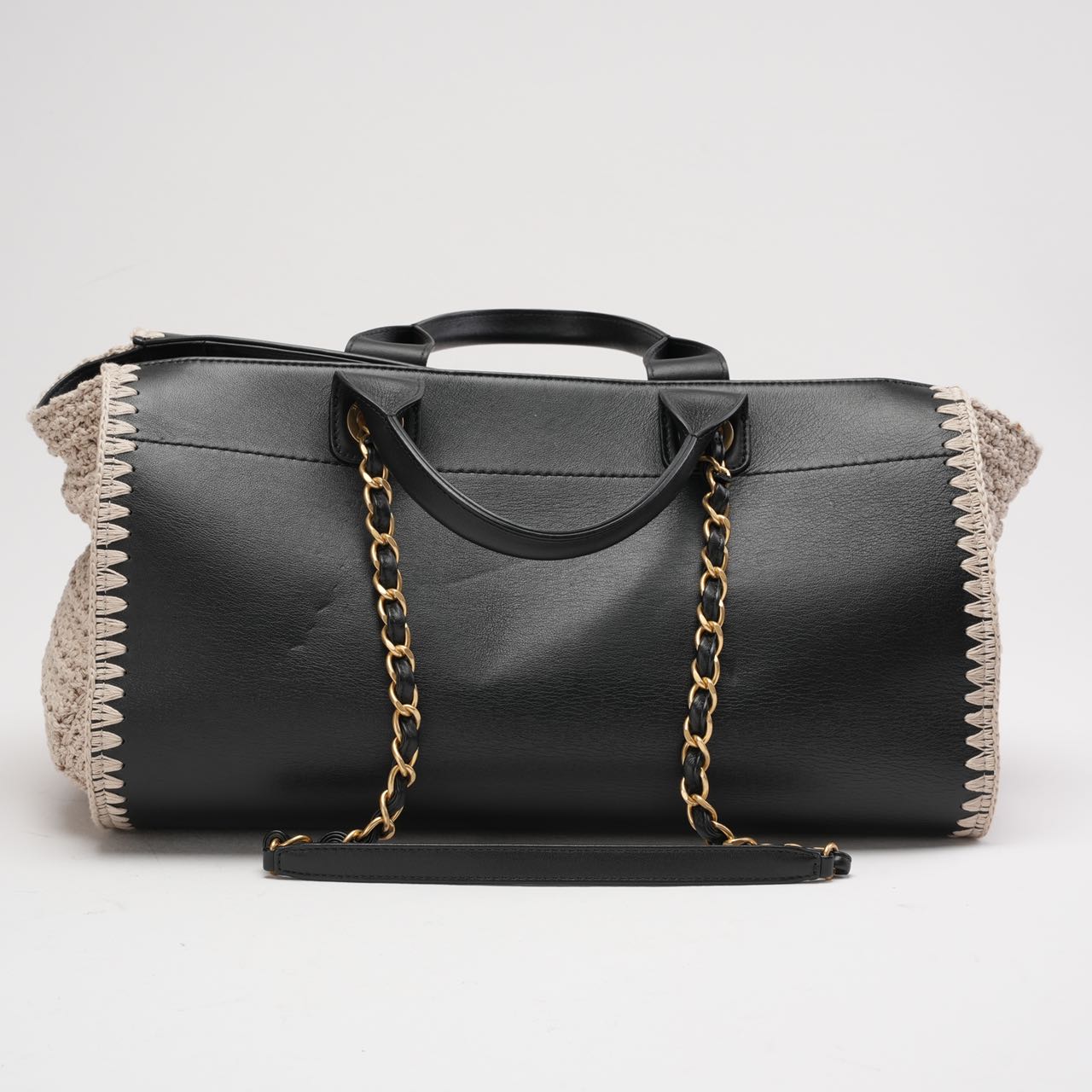 Chanel Deauville Shopping Tote Large Kalbsleather Black/Beige