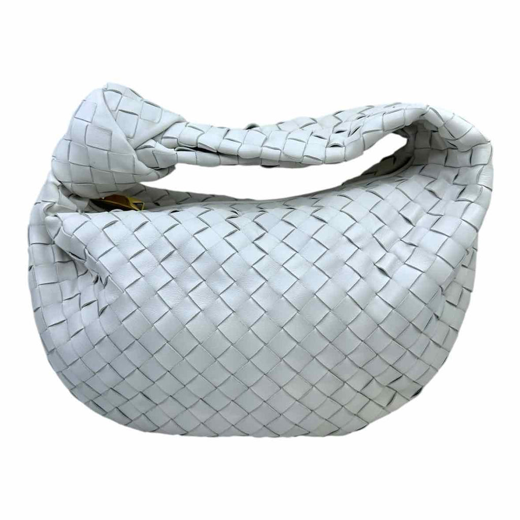 BOTTEGA VENETA Small Jodie White Leather Woven Handbag