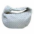 BOTTEGA VENETA Small Jodie White Leather Woven Handbag