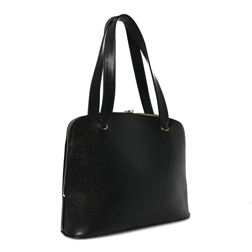 Caviar Large CC Shoulder Bag Black