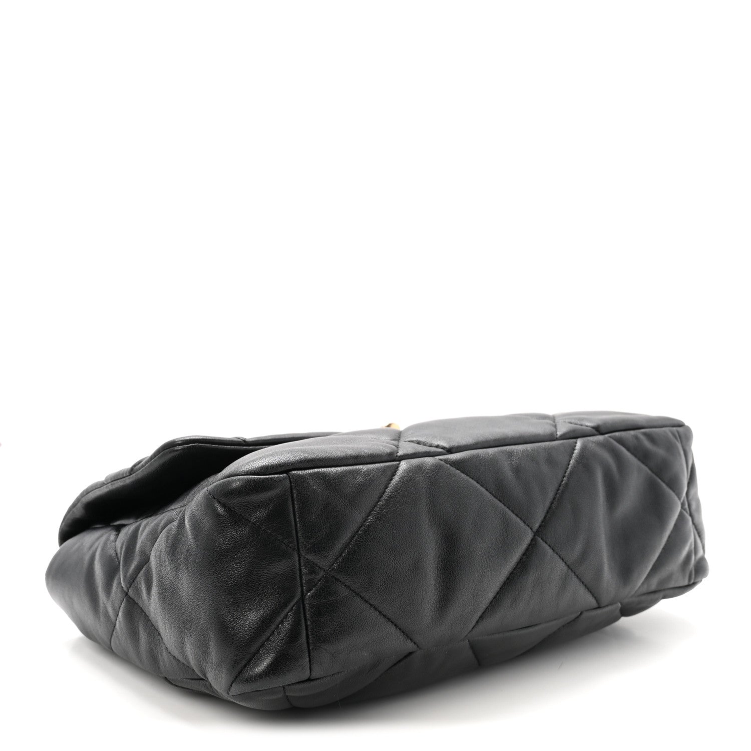 Goatskin Quilted Large Chanel 19 Flap Black